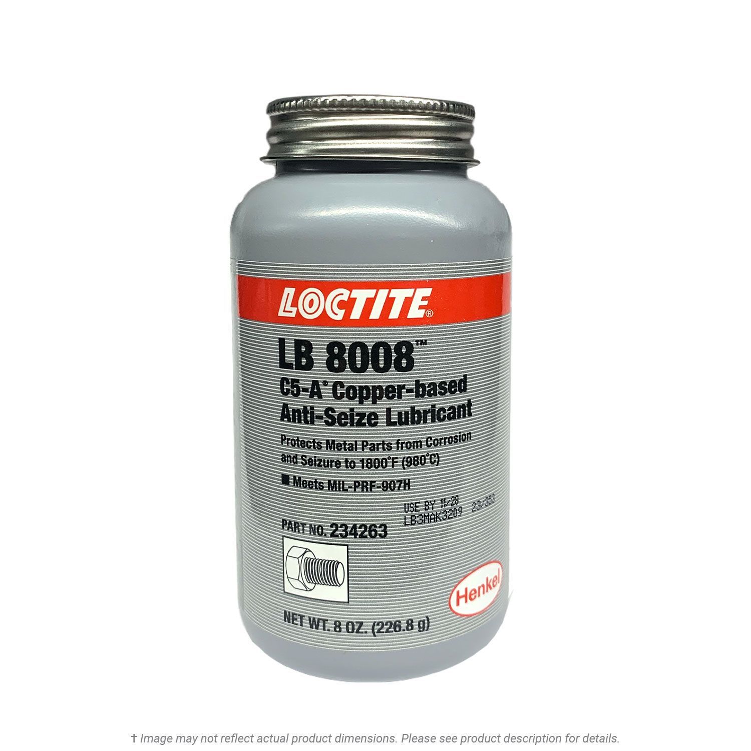 Loctite LB 8008 C5-A Copper Anti-Seize 8 oz Brush Top
