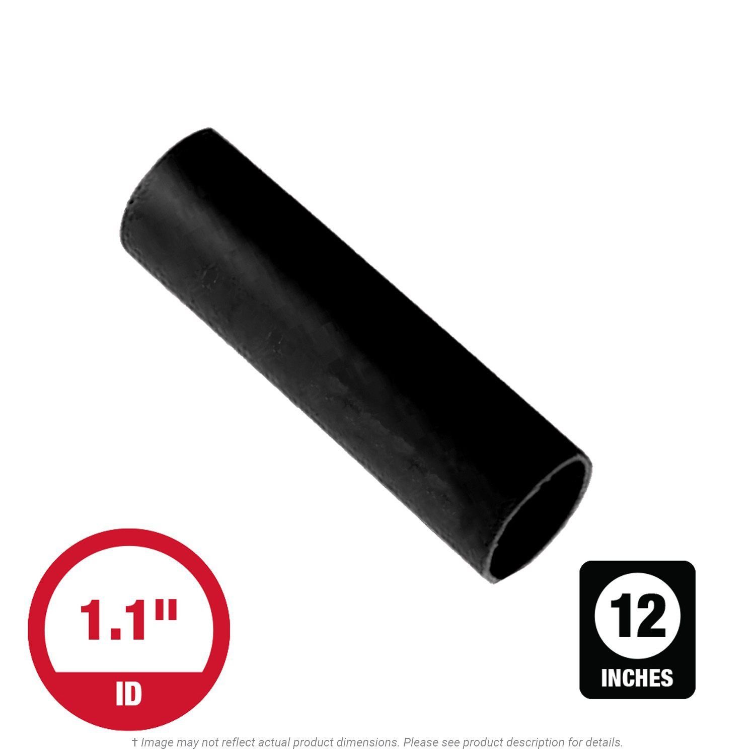 1.1" x 12" Heavy Wall Adhesive-Lined Black Heat Shrink Tubing (12" pieces)