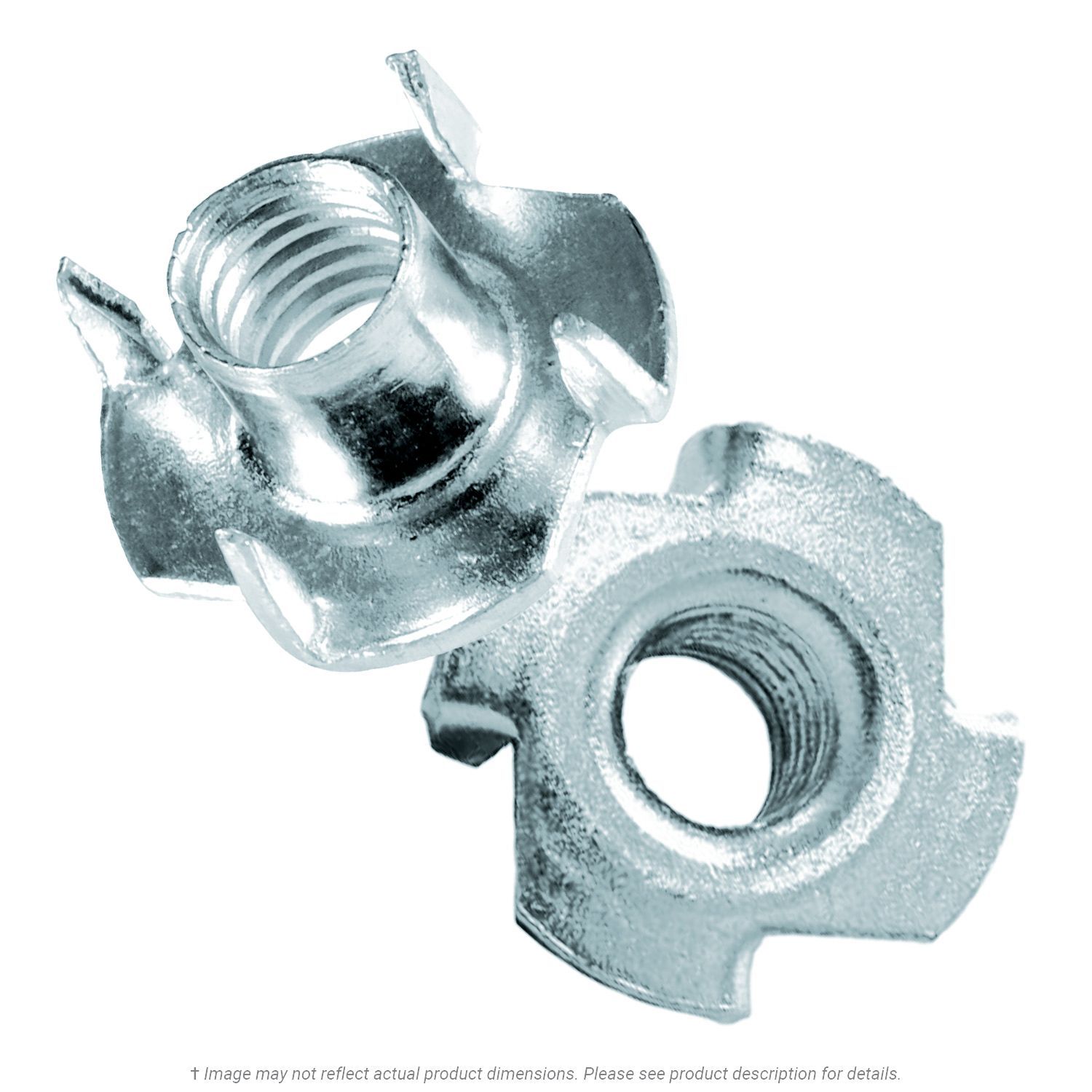 #10-32 Zinc Plated Tee Nut 4-Prong