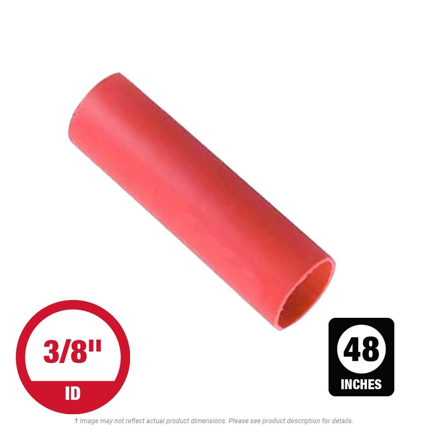 3/8" x 48" Flexible Dual Wall Adhesive-Lined Red Heat Shrink Tubing