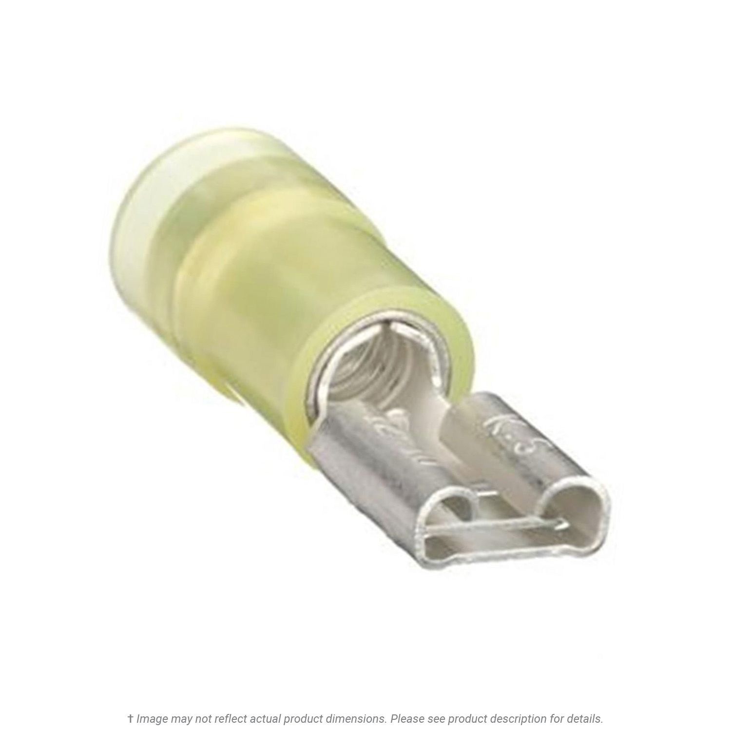 Nylon Insulated Female Quick Disconnect Yellow 12-10 AWG, 0.250" Tab - 50 Pack