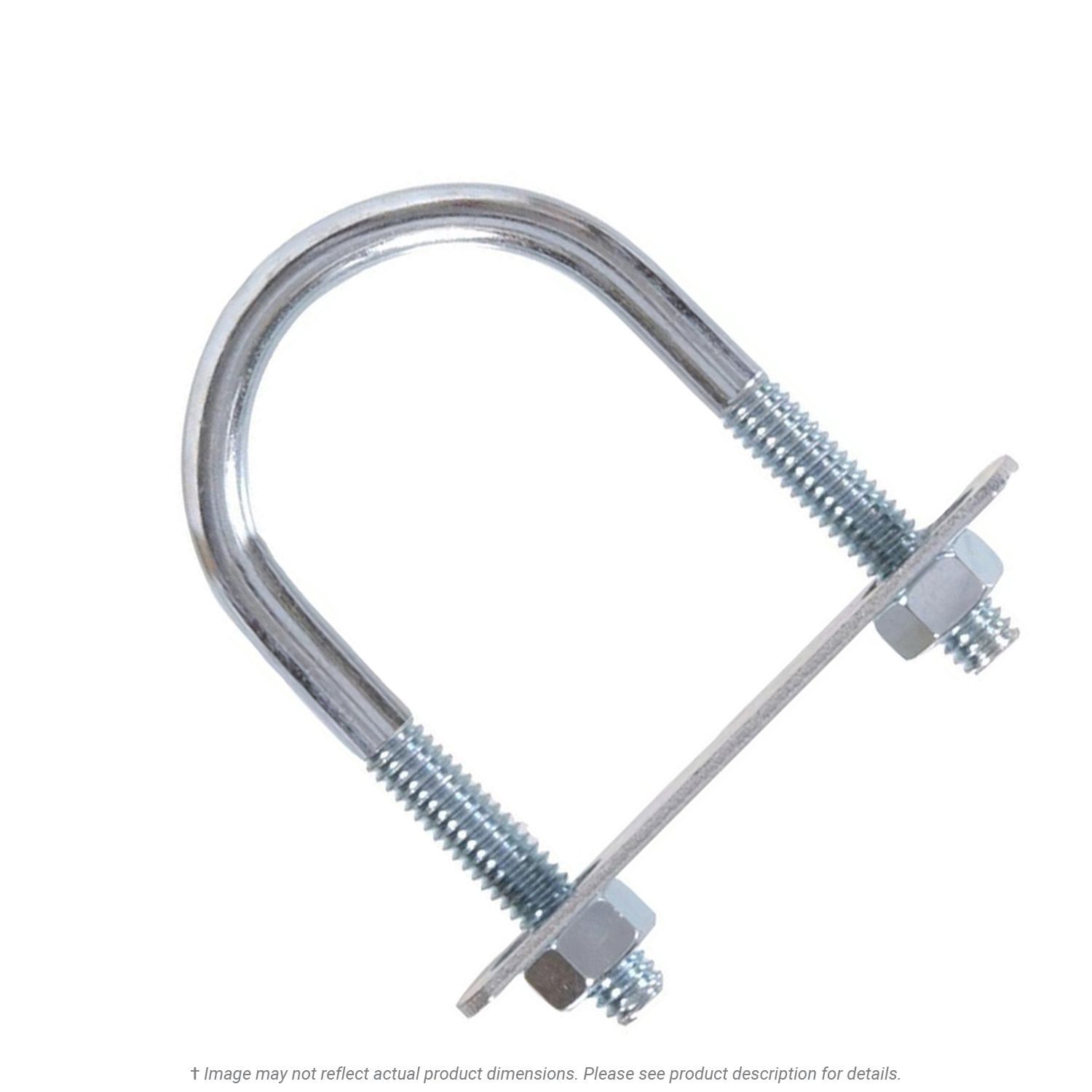 1/4"-20 x 3/4" Pipe x 2-1/4" Deep U-Bolt Zinc - 10 per Box