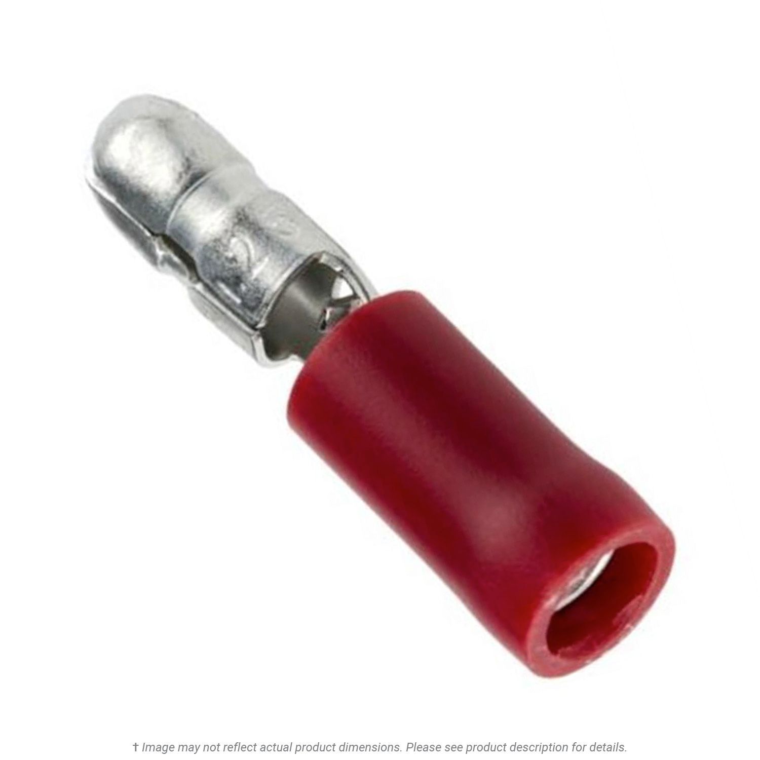 Nylon Insulated Snap Plug Red 22-18 AWG, 0.157" Diameter - 50 Pack