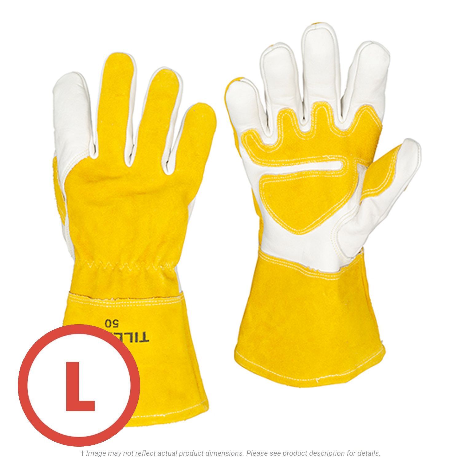Tillman 50 Top Grain Cowhide Lined/Split Back MIG Welding Gloves Large