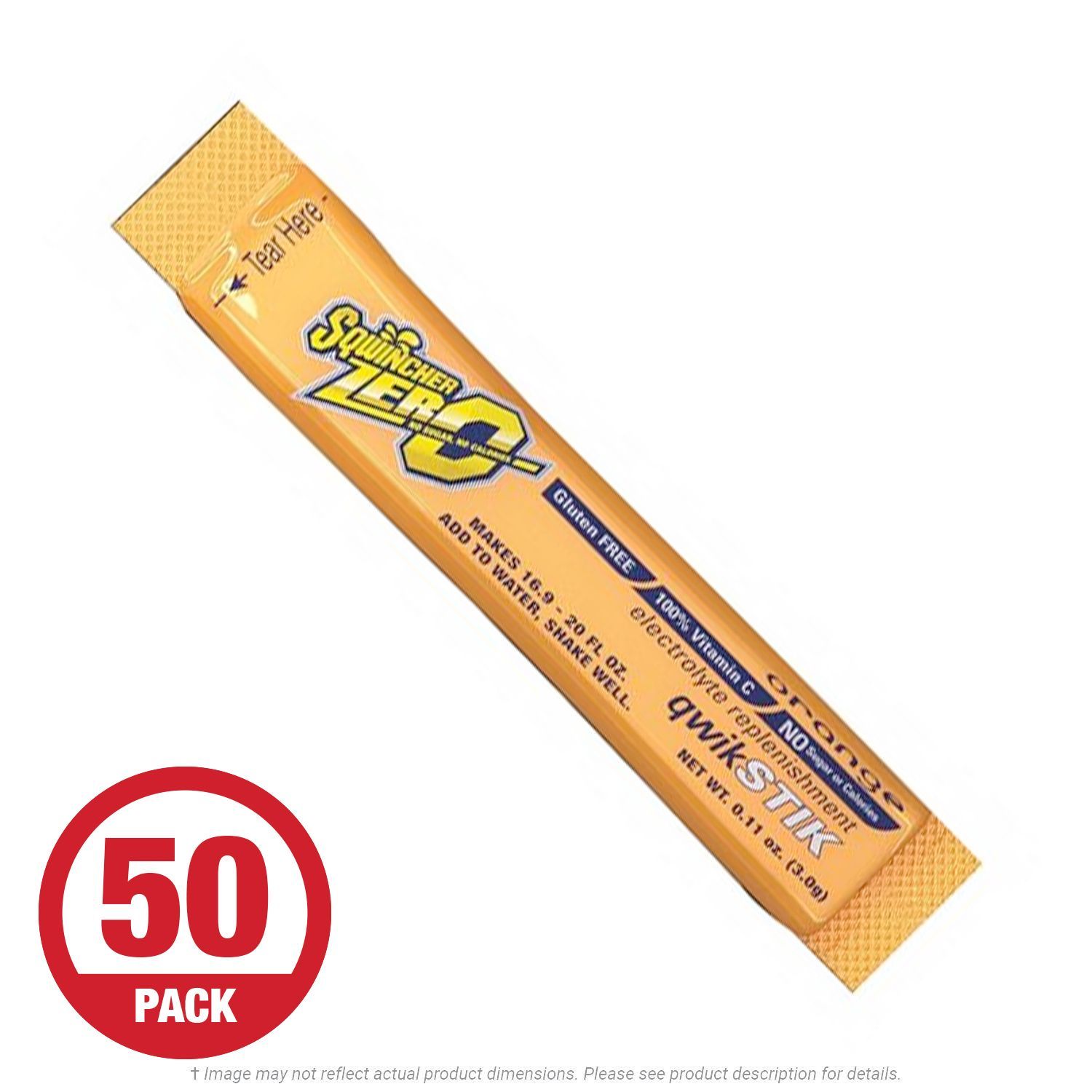 Sqwincher Zero Orange Single Serving Powdered Drink Mix, 50 per Bag