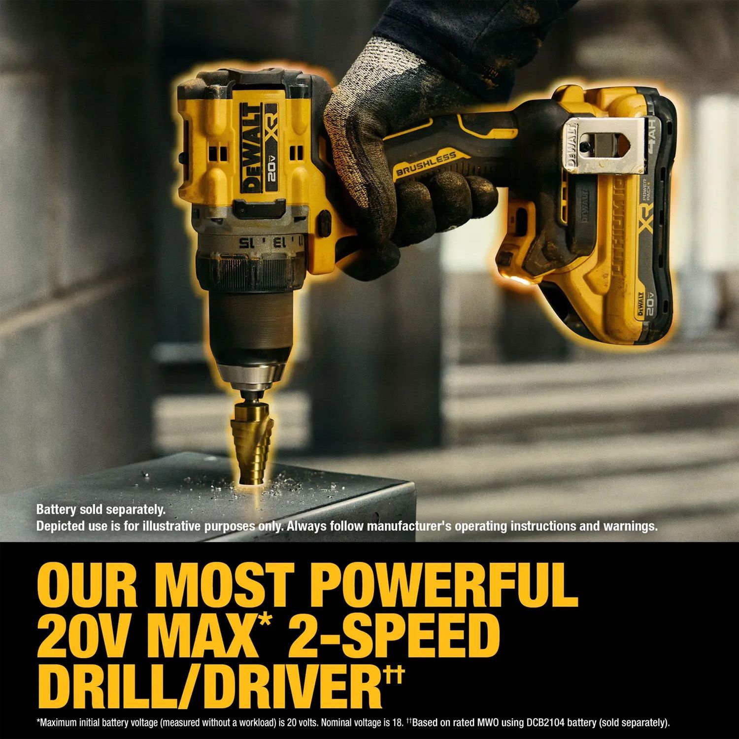 DeWalt 20V MAX XR Brushless Cordless 1/2" Drill/Driver - Bare Tool