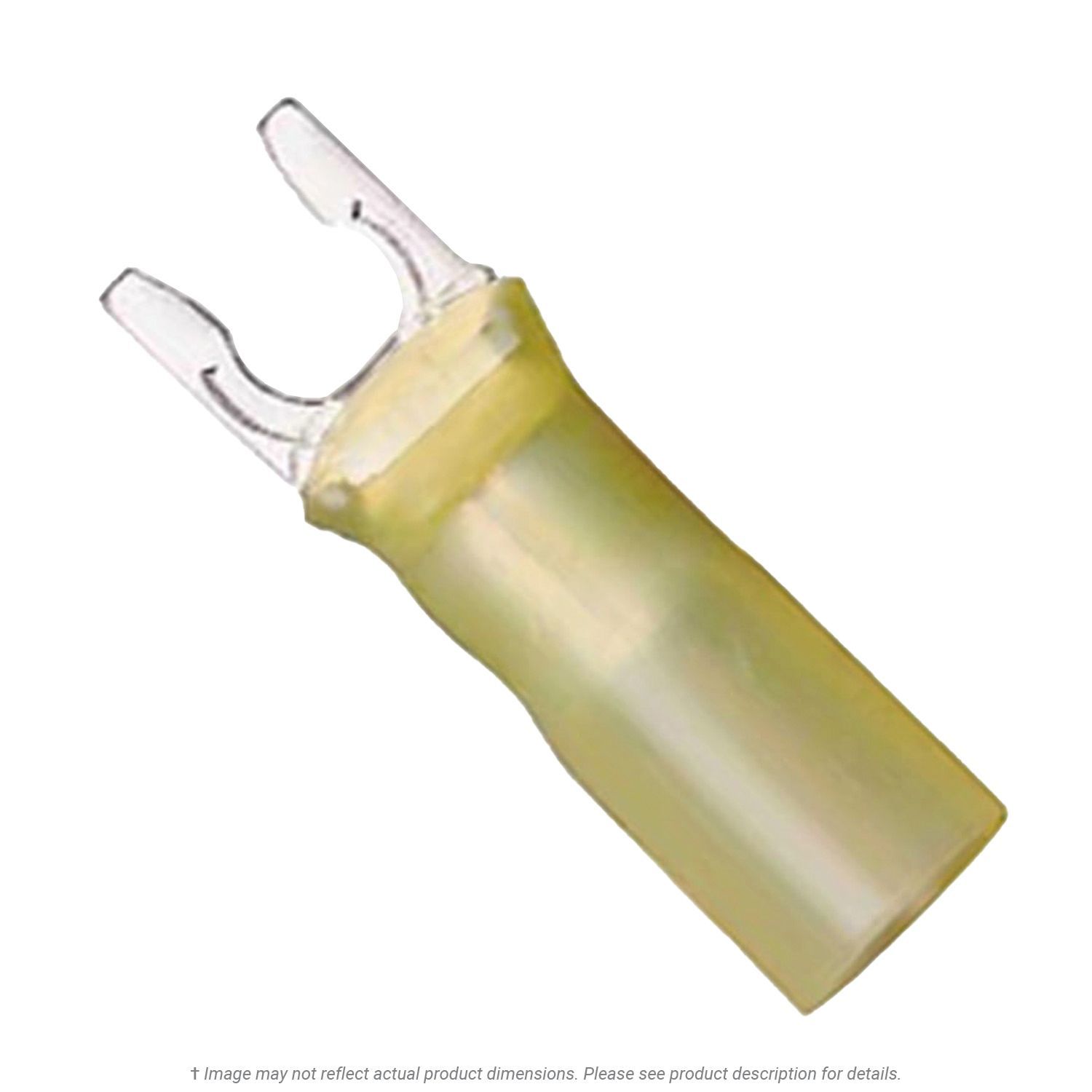 Heat Shrink Flanged Spade Terminal Yellow 12-10 AWG, #10 Stud - 50 Pack