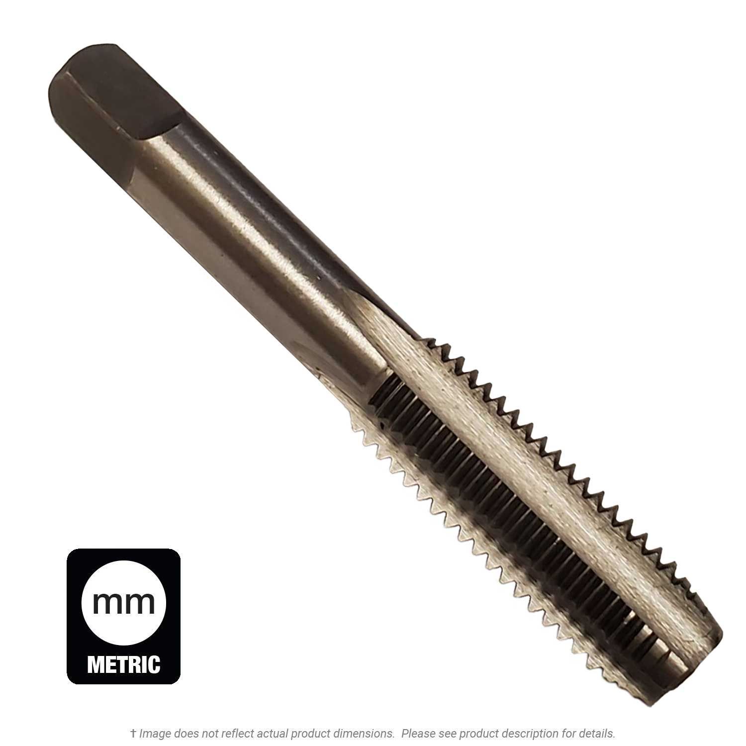 M12 x 1.50 Metric Plug Tap, Medium Fine, 4 Flute, Plain Finish