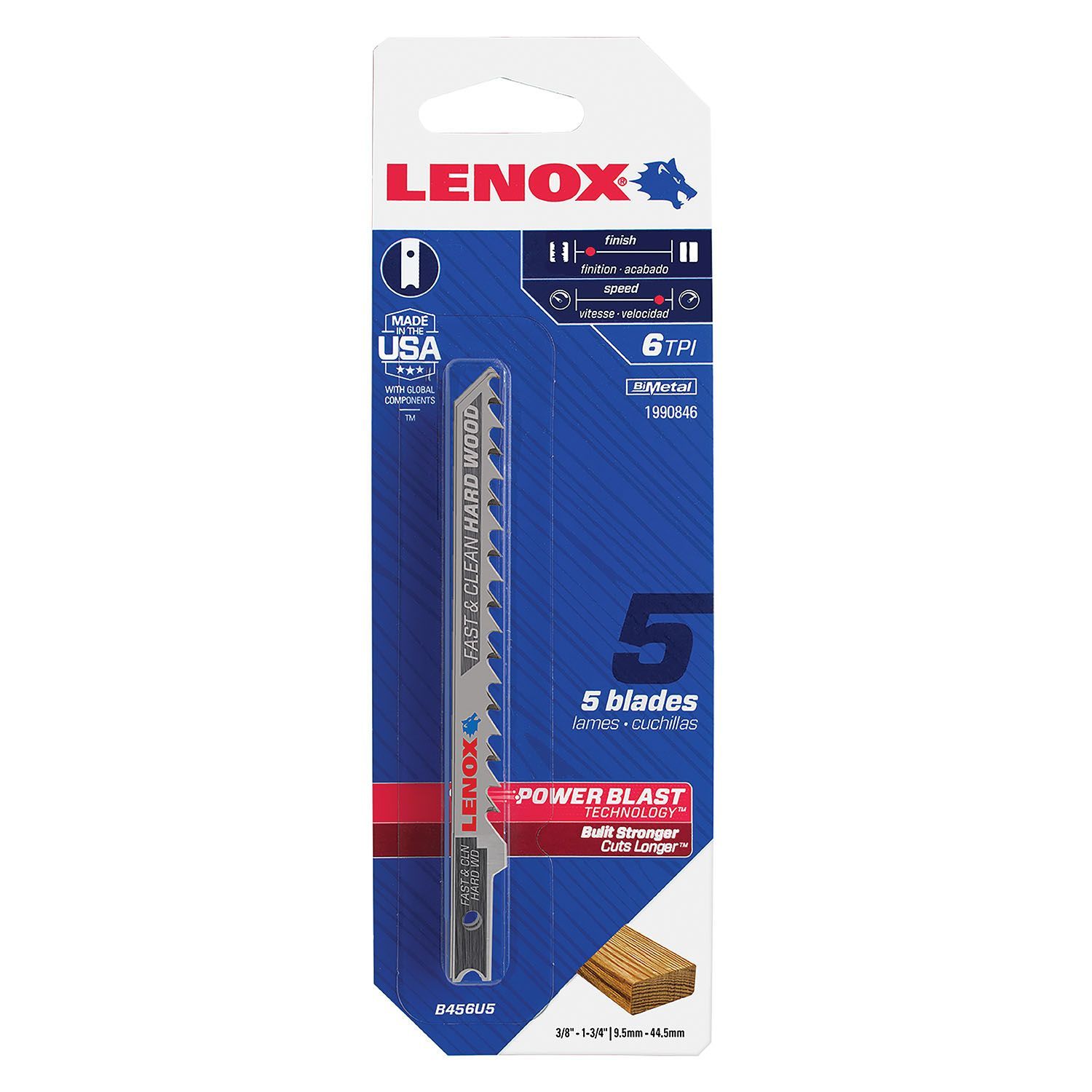 Lenox 4" U-Shank Jigsaw Blade 6 Tooth - 5 per Pack