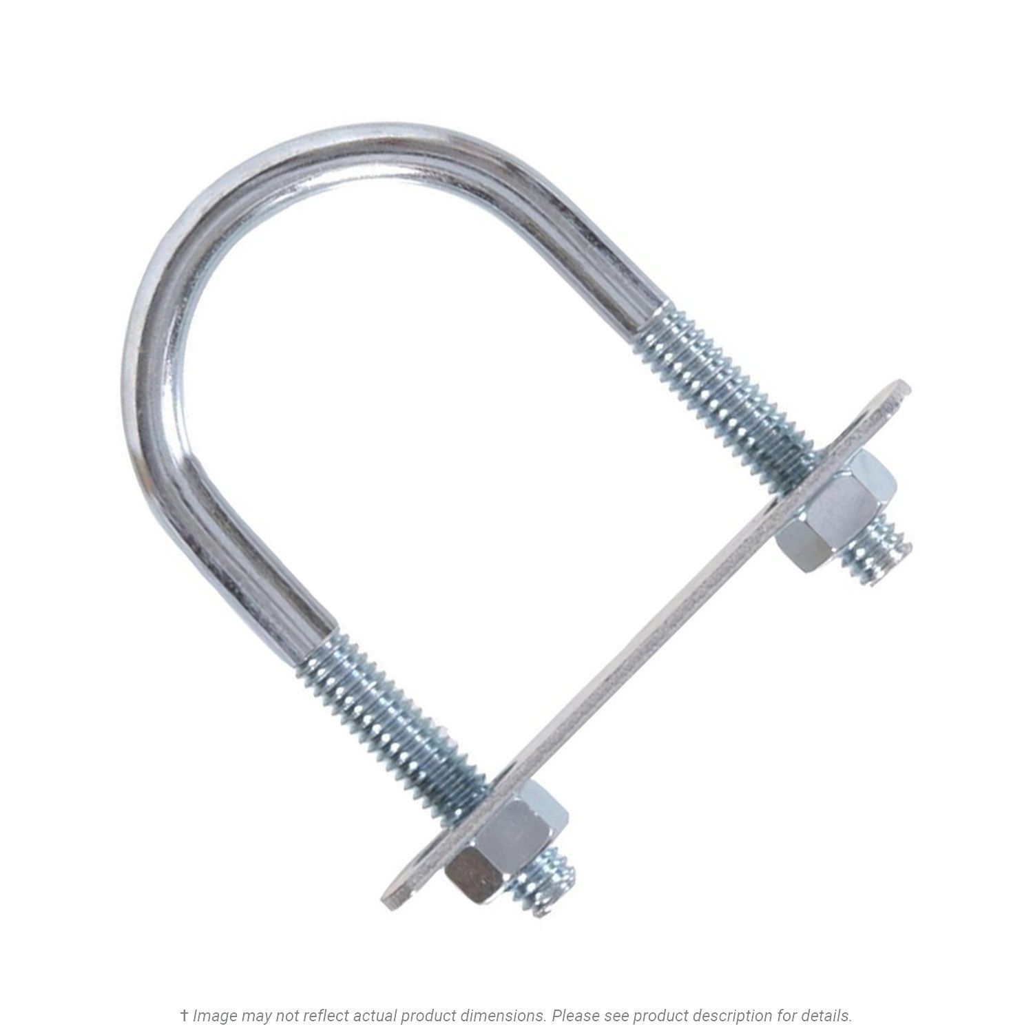 3/8"-16 x 2" Pipe x 3-5/8" Deep U-Bolt Zinc - 10 per Box