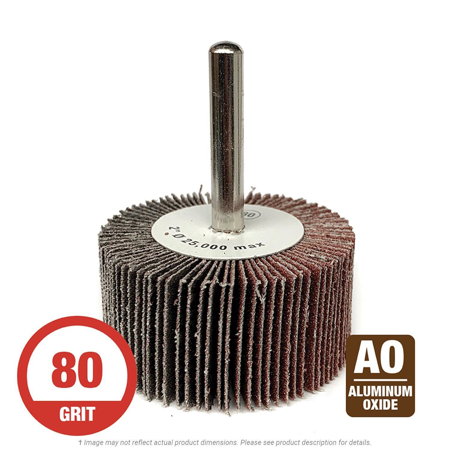 CGW 39933 Firm Flap Wheel 2" x 1" x 1/4" Shank 80G AO 10 per Box