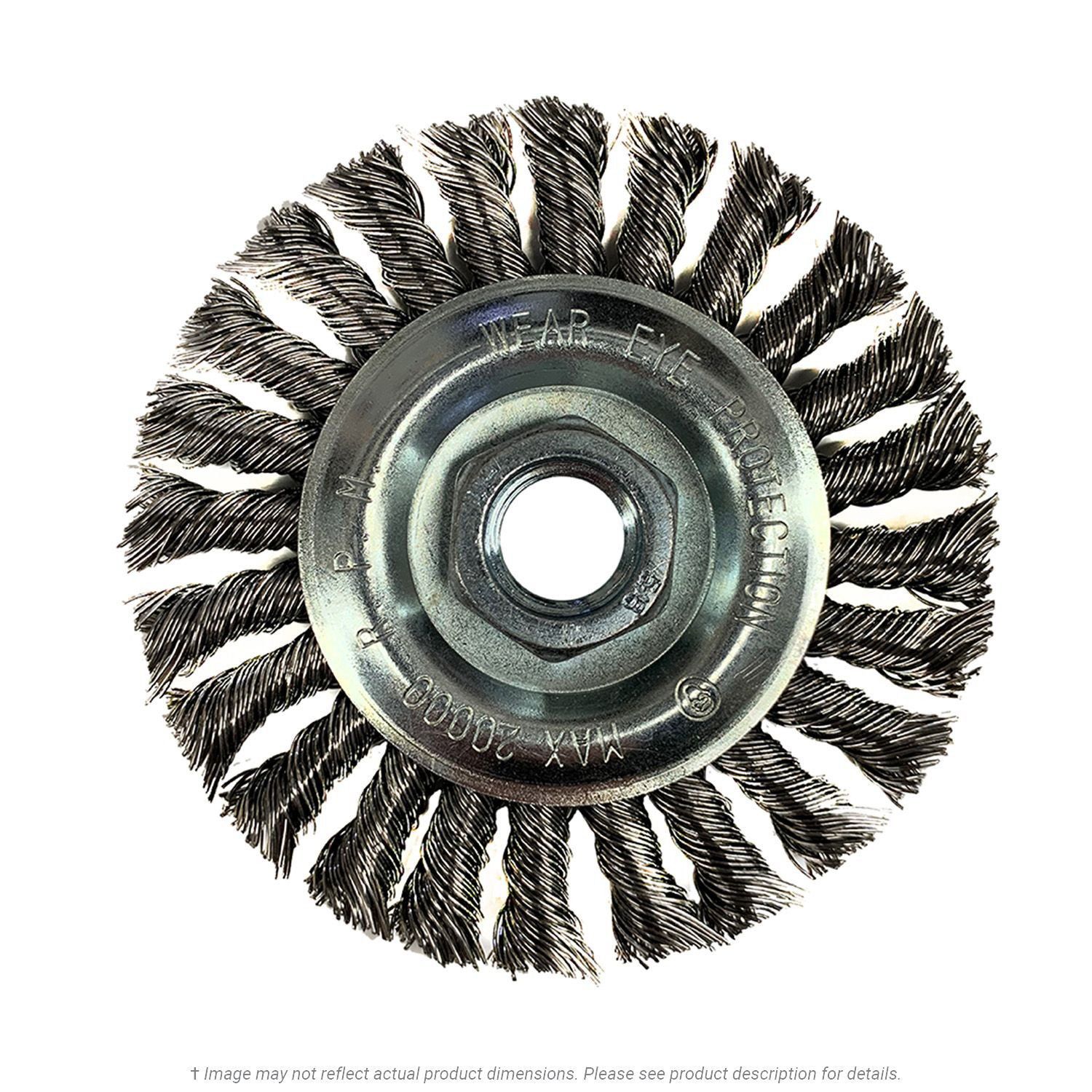 CGW 60514 Knot 4" Wire Wheel Brush Cable Twist .020 Carbon 1/2" Face 7/8" Trim  5/8"-11 AH