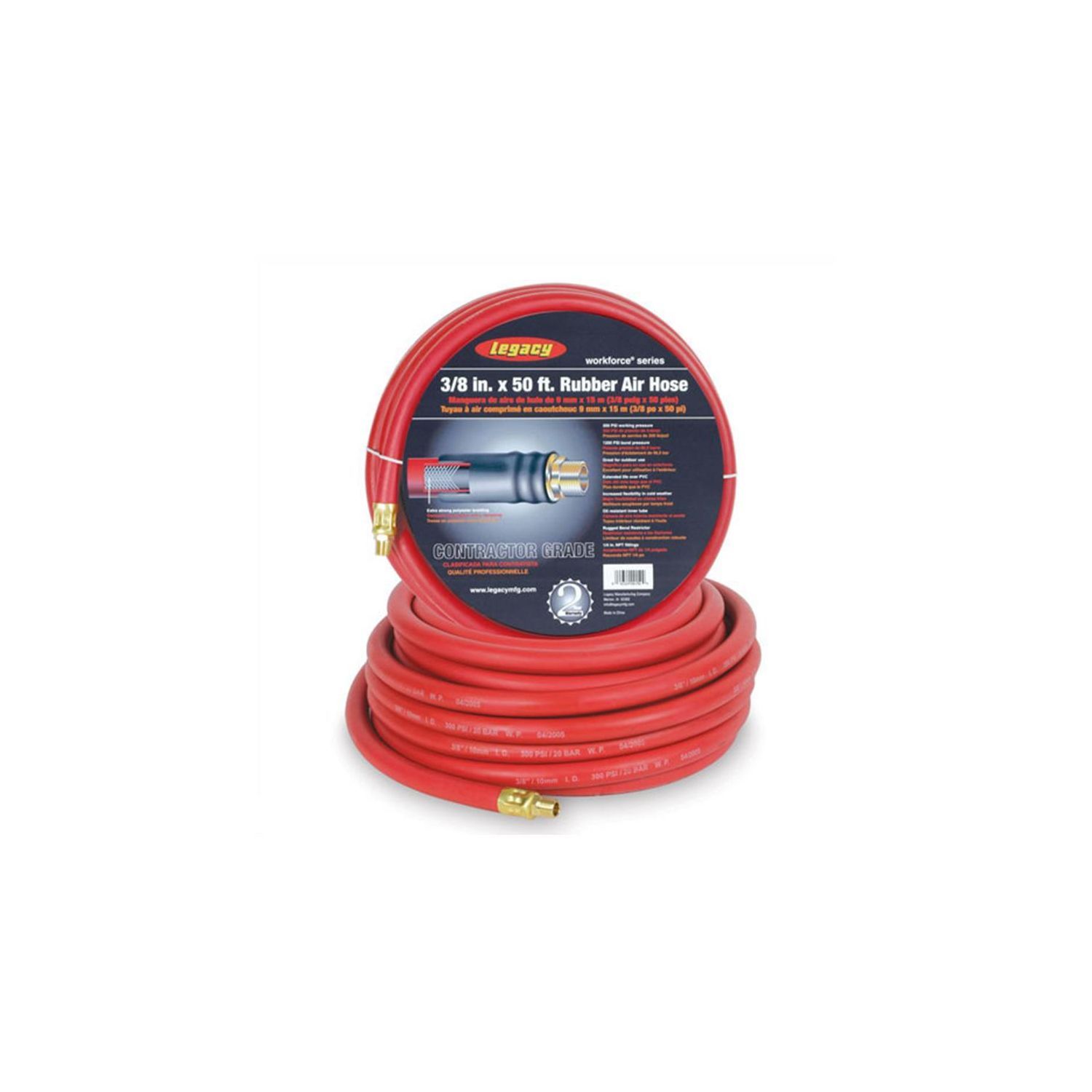 Legacy Flexilla Hybrid Air Hose 3//8/" X 50/' 300psi #HFZ3850YW2
