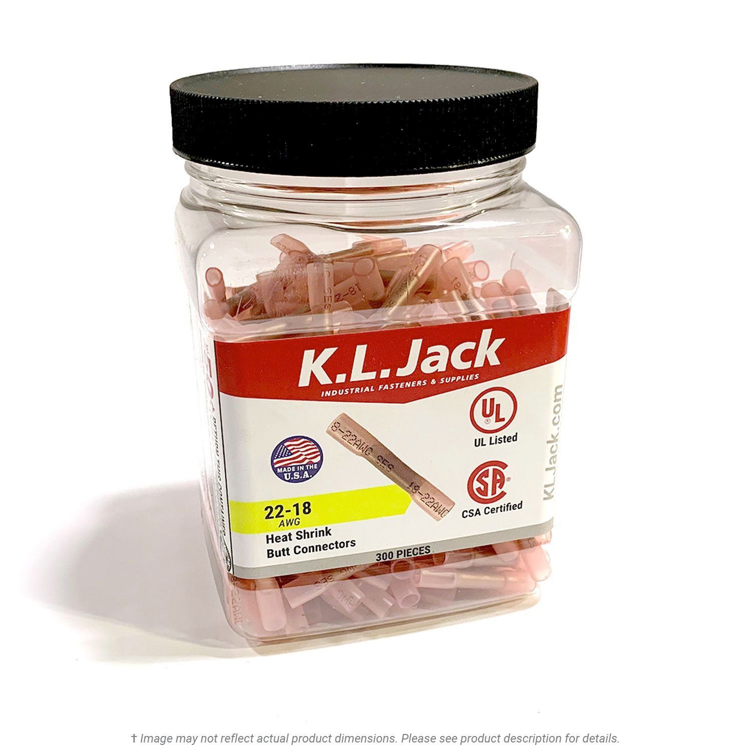 Heat Shrink Butt Connector Red 22-18 - 300 Per Jar