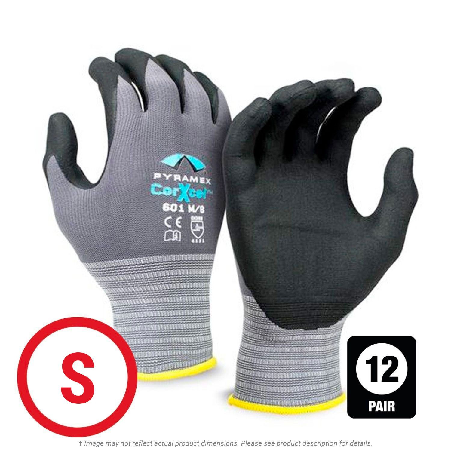 Pyramex CorXcel GL601 Micro-Foam Nitrile Gloves, Small - 12 pair per bag