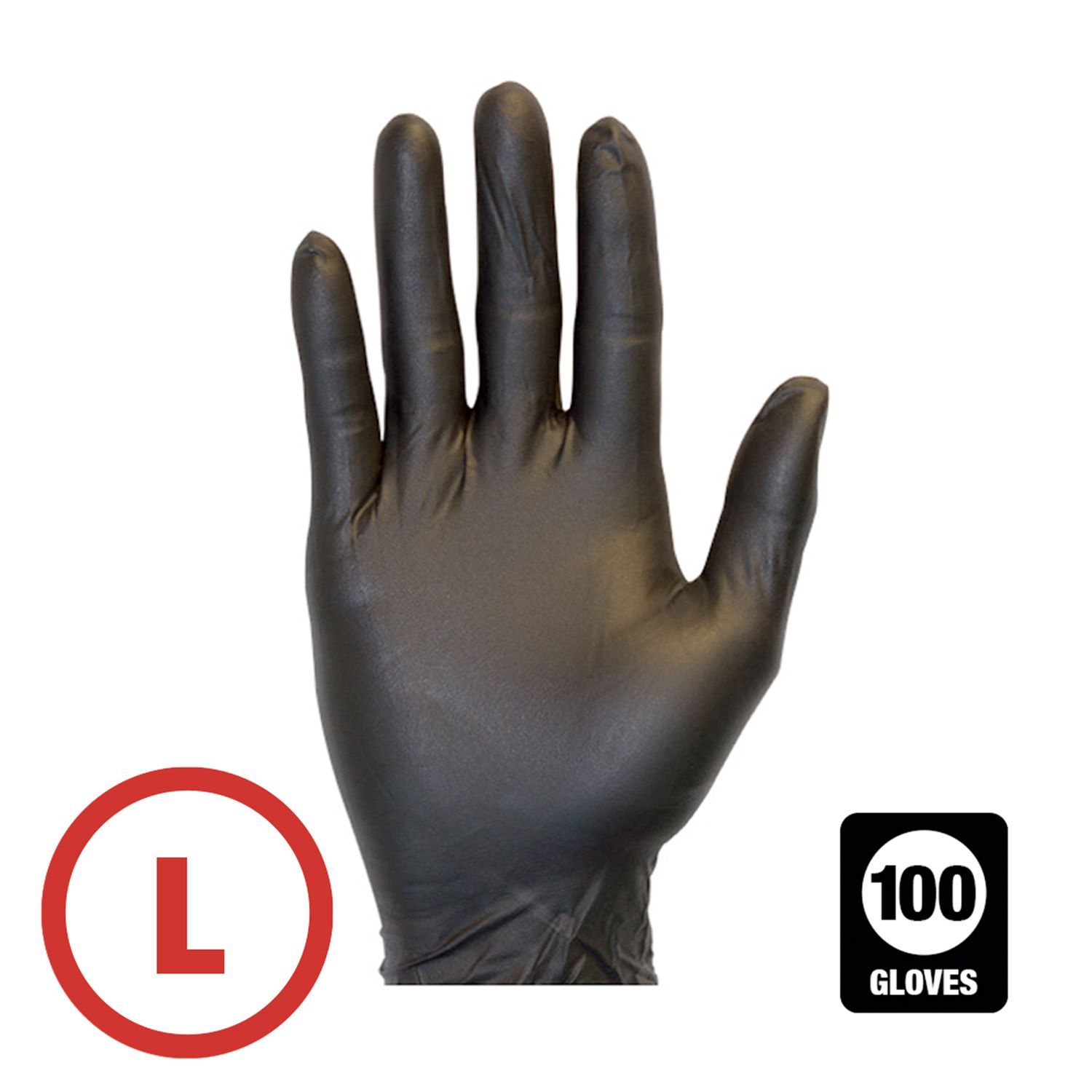 Black Disposable Powder Free Nitrile Glove Large 100 Gloves Per Box