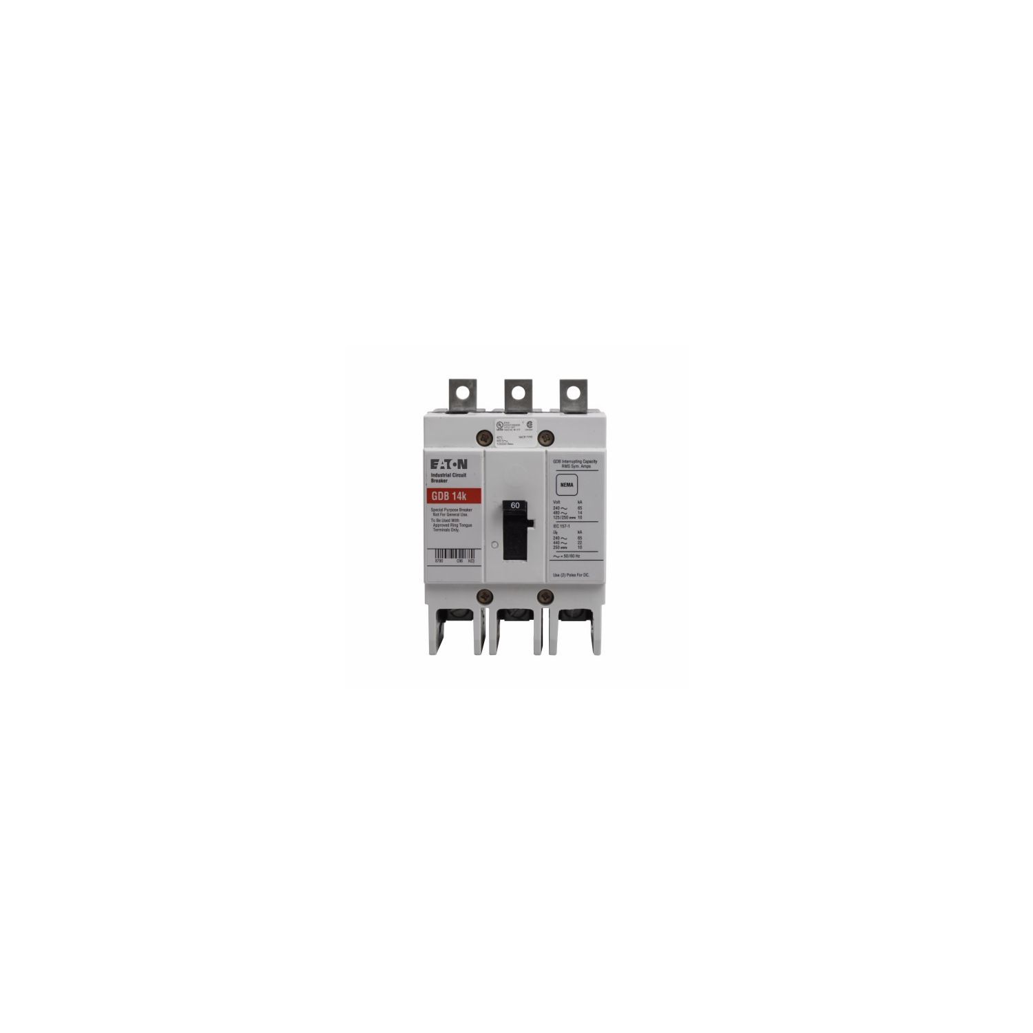 EATON Type QC QCH QUICKLAG Circuit Breaker 3 Pole 90 Amp QC3090HT