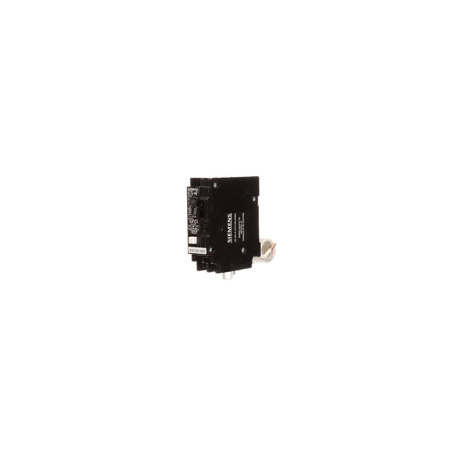 Siemens SpeedFax™ QF115 Ground Fault Circuit Breaker, 120 VAC, 15 A, 10 kA Interrupt, 1 Pole, Thermal Magnetic Trip | SMC Electric Siemens SpeedFax™ QF115 Ground Fault Circuit Breaker, 120 VAC, 15 A, 10 kA Interrupt, 1 Pole, Thermal Magnetic Trip | SMC Electric