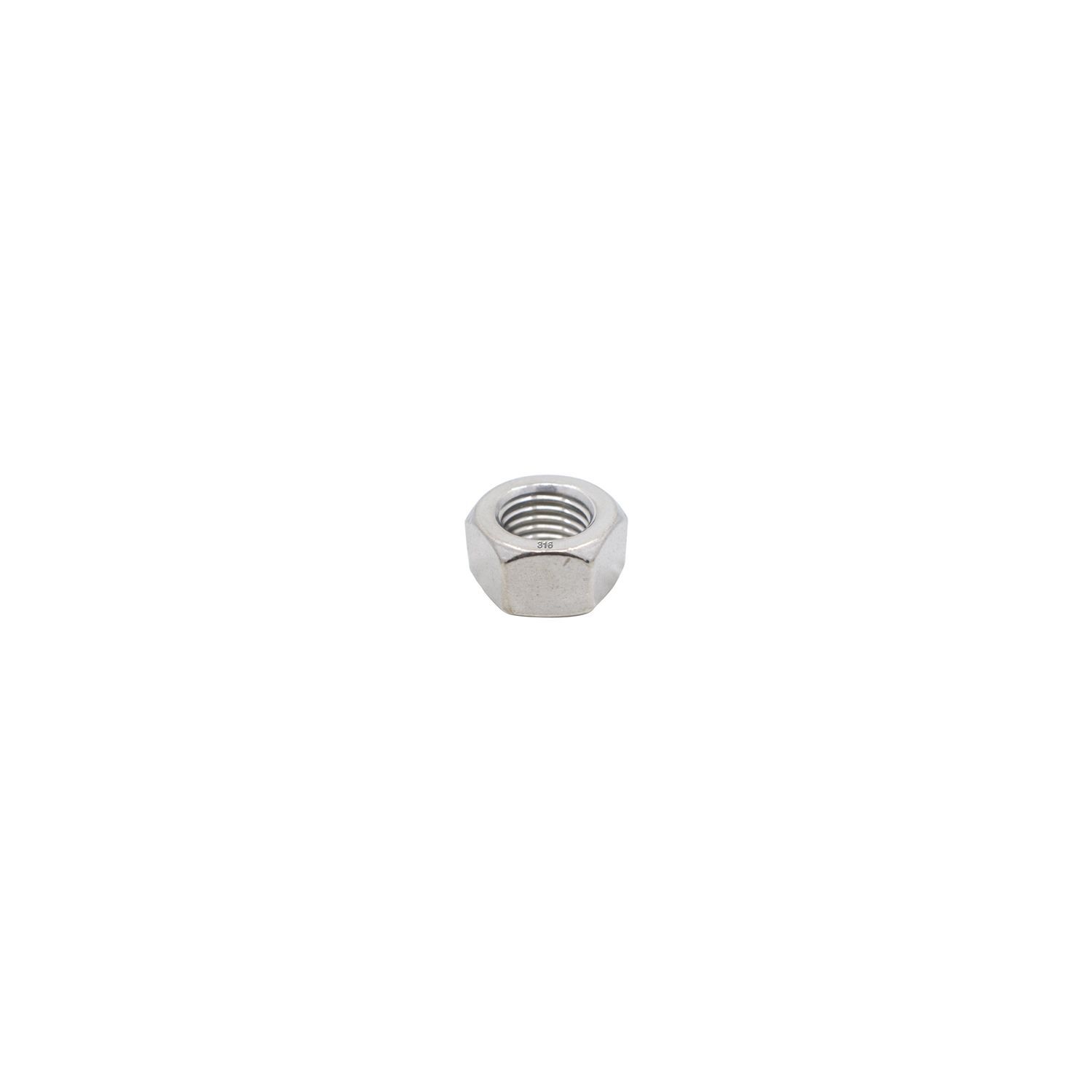 316 Stainless Steel Machine Screw Hex Nut, Plain Finish, ASME B18.6.3, 3/8"-24 Thread Size, 1/4" Width Across Flats, 5/8" Thick (Pack Of 10