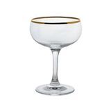 Steelite 480142R352 Paris Champagne Glass, 8 oz., (H 5-1/8; M 3-5/8; T 3-3/8; B 2-7/8), coupe, gold rim, Rona, Gold Miners (24 ea/cs)