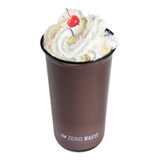 COLD CUP 24oz 6"h U-SHAPE CMPST PLA BLACK 100/cs
