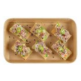 SUSHI CONTAINER 8-3/4x5-1/2" 15oz RECT PAPER KRAFT 100/cs