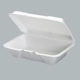 HINGED TAKEOUT VENTED PS FOAM 1-COMPT 9x6x3" WHITE 200/cs