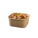 BOWL 44oz 6-7/10"sq NO PFAS 2-9/10"h PAPER KRAFT 300/cs