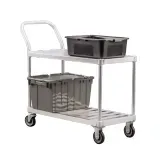 New Age 1416 Utility Cart, (1) solid & (1) "T"-bar shelf, open base, 800 lbs. capacity