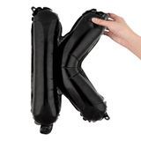 BALLOON LETTER "K" MYLAR 16" SELF-SEALING BLACK