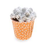 BAKING CUP 4oz 3"dia PLEATED TALL PAPER ORANGE DOTS 200/cs
