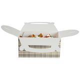 GABLE/ LUNCH BOX COMPOSTABLE 9-1/2x5" PAPER PLAID 100/cs