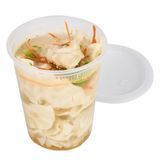SOUP CONTAINER/ LID 40oz 5"dia 6"h MW PLASTIC CLEAR 100/cs