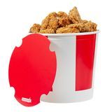 BUCKET CHICKEN w/ LID 170oz PAPER RED & WHITE 100/cs