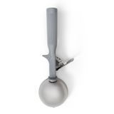 #8 Disher, round bowl, 2-13/16" bowl dia., 4 oz. capacity, 18-8 stainless with one-piece color coded gray plastic handle, USA Made, Vollrath 47140