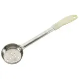 FOOD PORTIONER 3oz 1pc PERF S/S W/ BEIGE HANDLE 12ea/cs