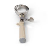#10 Disher, round, 2-5/8" bowl dia., 3-1/4 oz. capacity, 18-8 stainless with one-piece color coded ivory plastic handle, USA Made, Vollrath 47141