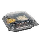CLAMSHELL 3-COMPT MW 40oz 9"sq 3"h PP BLK/ CLR 50/cs