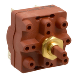 Allpoints 42-1172 Rotary Switch, DPST, 1-1/2" L x 1-3/8" W, hex nut, D-stem, red, plastic, 250v, 25