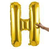 BALLOON LETTER "H" MYLAR 40" SELF-SEALING GOLD