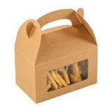GABLE BOX w/WINDOW GREASEPROOF 6x3-1/2" PAPER KRAFT 100/cs