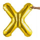 BALLOON LETTER "X" MYLAR 40" SELF-SEALING GOLD