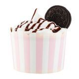 BAKING CUP 10oz 3-1/2"dia SCALLOP PAPER PINK 200/cs