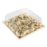 LID F/ POPLAR PLATE 9-1/2"sq 2-3/4"h PET CLEAR 25/cs