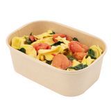 TAKEOUT BOWL 25oz PAPER OVAL 6-3/4x4-1/2" KRAFT 100/cs