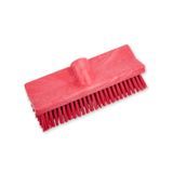 SCRUB BRUSH HEAD 10" PLASTIC PE BRISTLES RED 2ea/cs