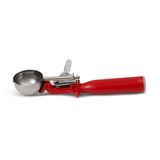 #24 Disher, round bowl, 1-1/3 oz. capacity, 1-7/8" bowl dia., 18-8 stainless with one-piece color coded red plastic handle, USA Made, Vollrath 47145