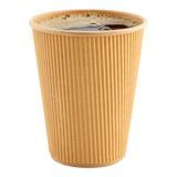 HOT CUP 12oz PAPER RIPPLE WALL KRAFT 25/cs