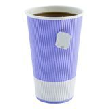 HOT CUP 16oz PAPER RIPPLE WALL LIGHT PURPLE 25/cs
