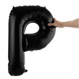 BALLOON LETTER "P" MYLAR 40" SELF-SEALING BLACK